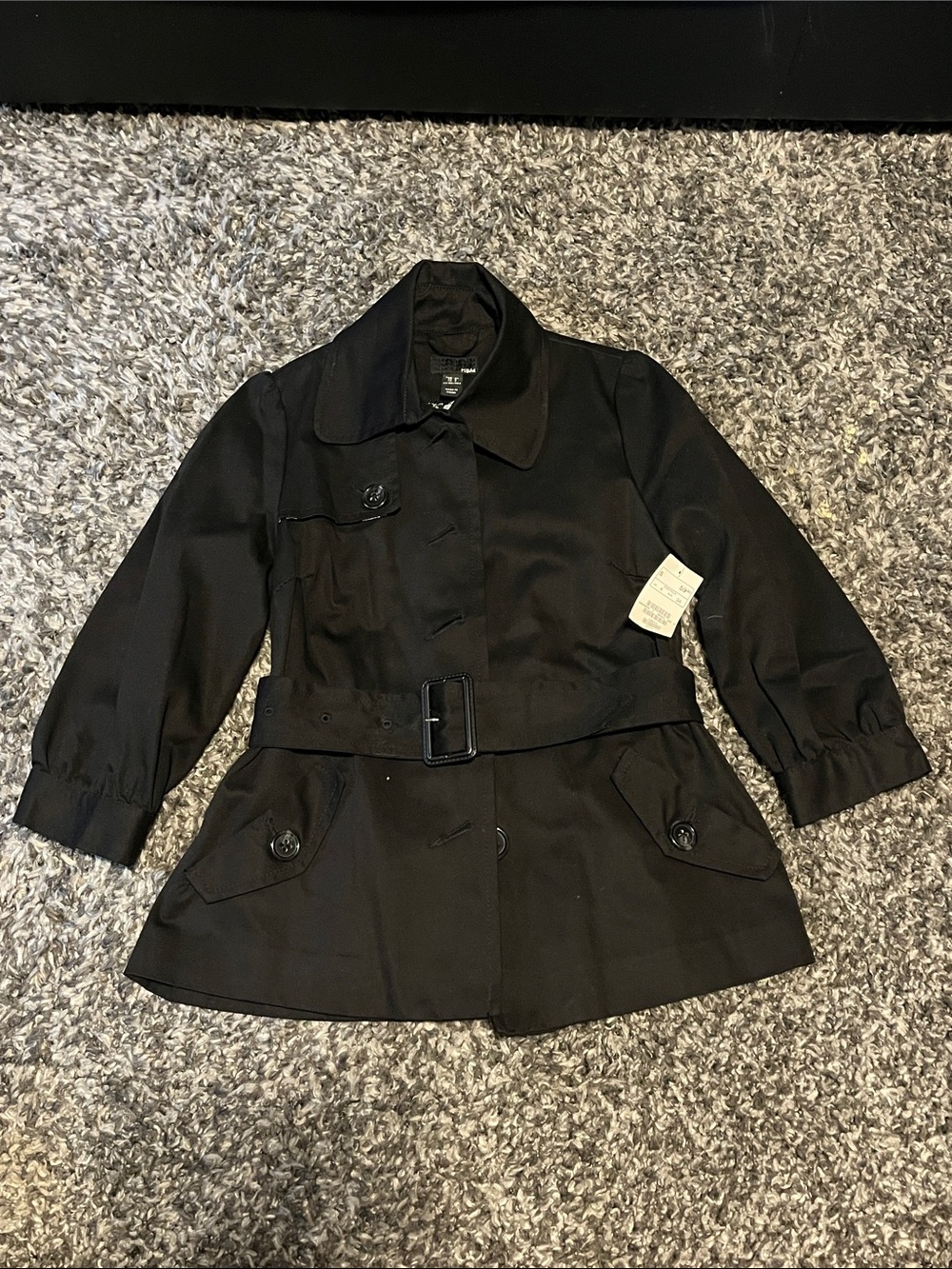 H&M Black Belted Trench Coat